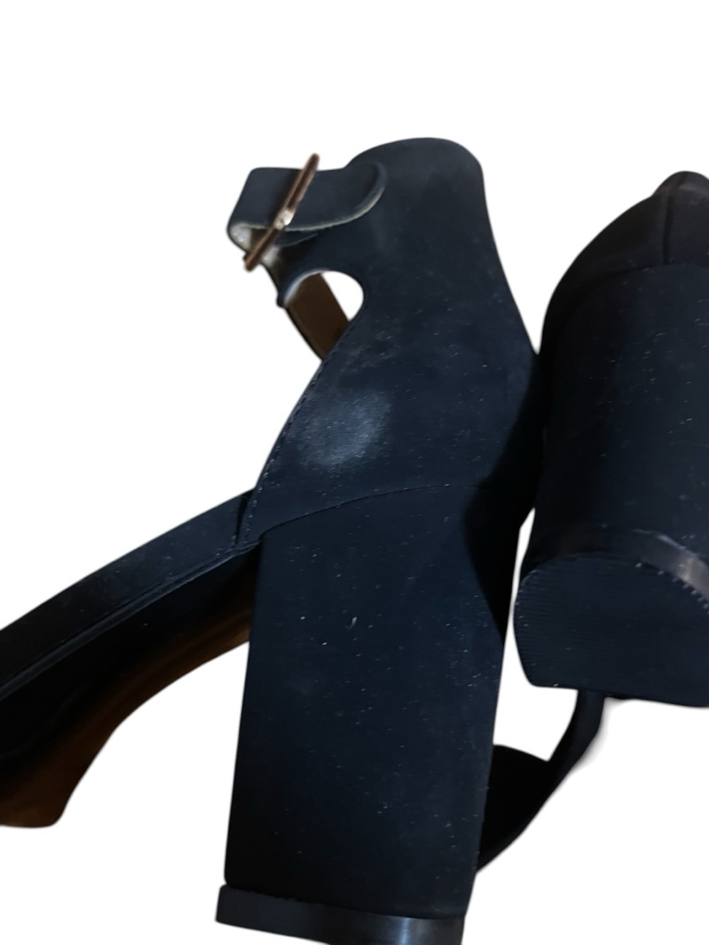Classic Black Block Heel Ankle Strap Sandals - Picture 6 of 6